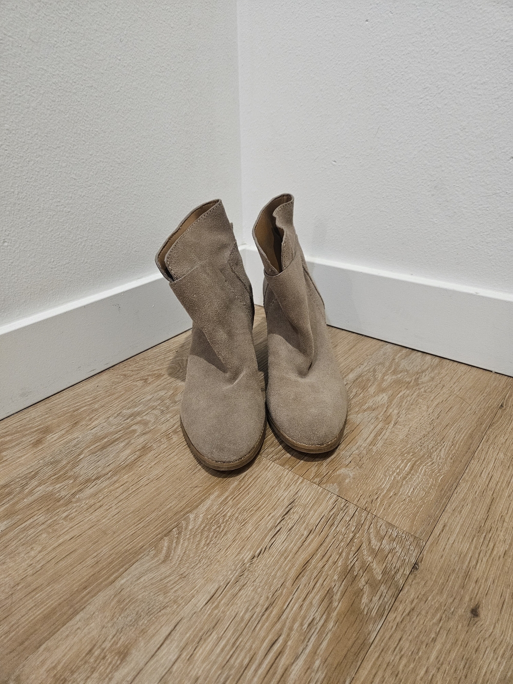 Nine West Women’s Suede Ankle Booties in Taupe